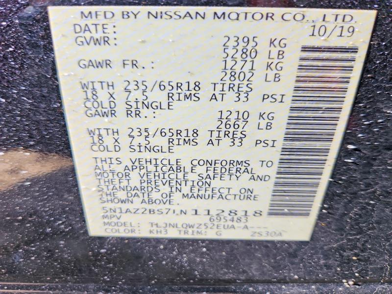 Продажа на аукционе авто 2020 Nissan Murano, vin: 5N1AZ2BS7LN112818, номер лота: 48216386