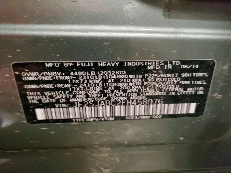 47882756 :رقم المزاد ، JF2SJABC2FH458976 vin ، 2015 Subaru Forester مزاد بيع
