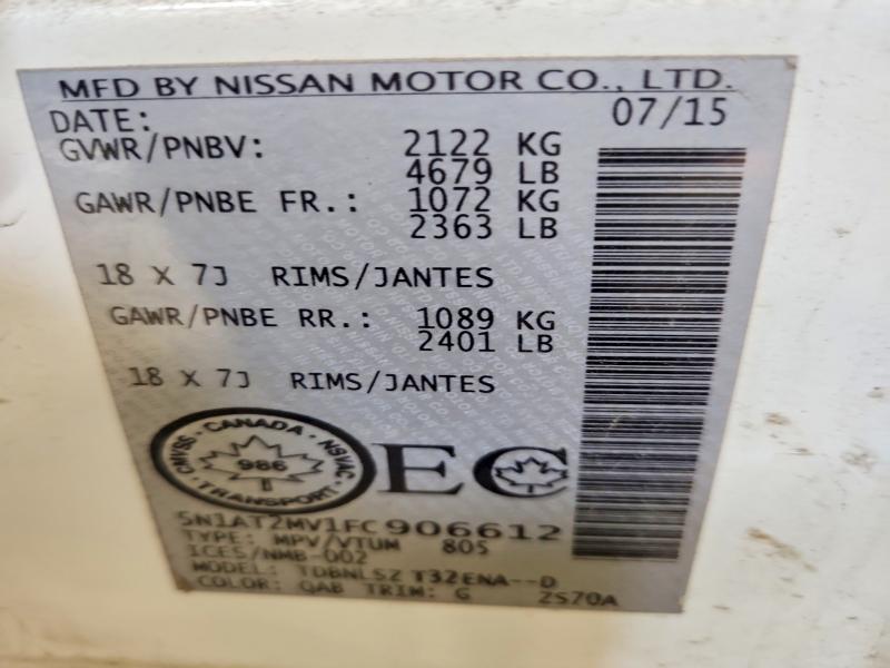 Продаж на аукціоні авто 2015 Nissan Rogue, vin: 5N1AT2MV1FC906612, номер лоту: 79110375