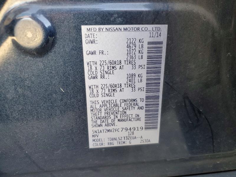 Продажа на аукционе авто 2015 Nissan Rogue, vin: 5N1AT2MV2FC794919, номер лота: 45618836