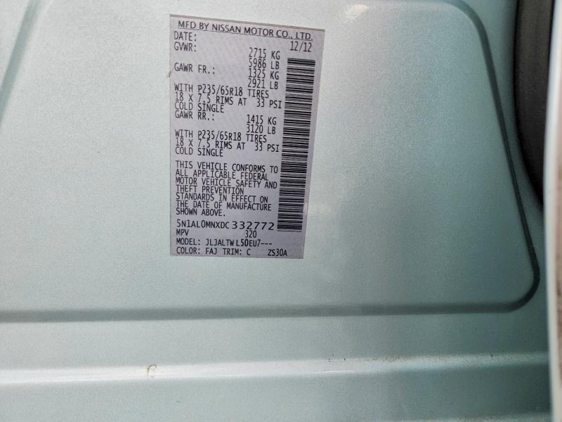 Продажа на аукционе авто 2013 Infiniti Jx35, vin: 5N1AL0MNXDC332772, номер лота: 79943345