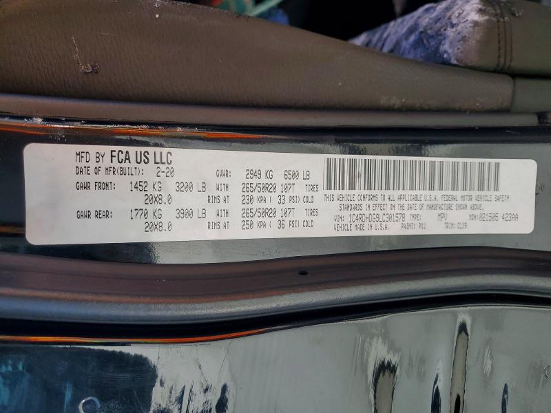 Aukcja sprzedaży 2020 Dodge Durango, vin: 1C4RDHDG9LC301578, numer aukcji: 45809936