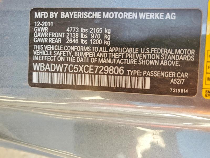 41962856 :رقم المزاد ، WBADW7C5XCE729806 vin ، 2012 Bmw 328 مزاد بيع