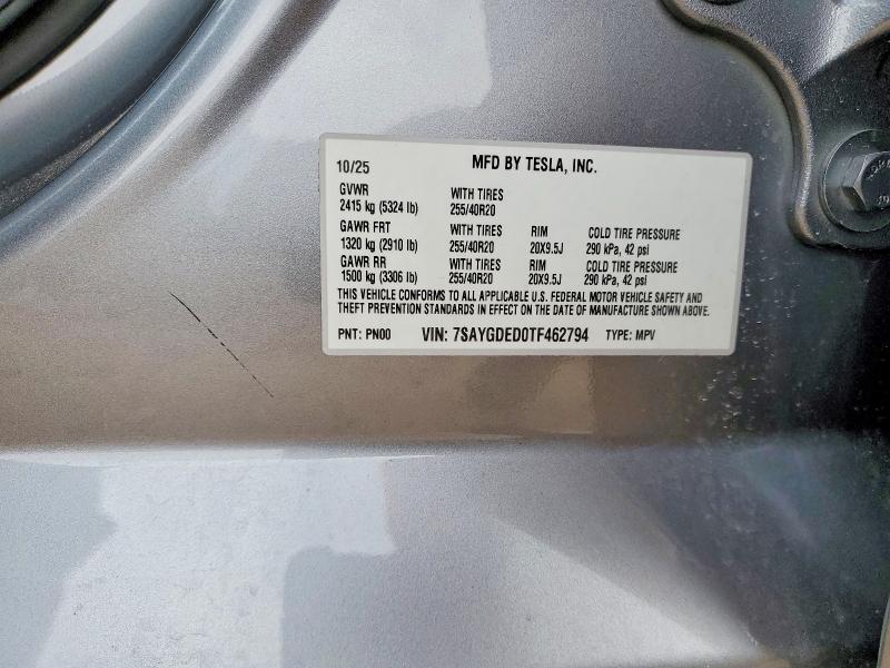 47172056 :رقم المزاد ، 7SAYGDED0TF462794 vin ، 2026 Tesla Y مزاد بيع