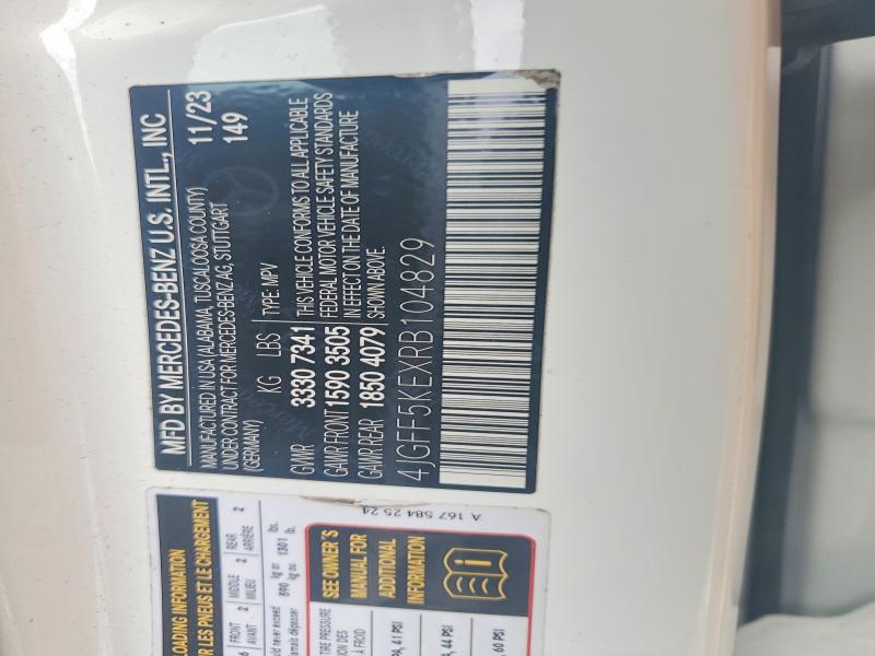 41719846 :رقم المزاد ، 4JGFF5KEXRB104829 vin ، 2024 Mercedes-benz Gls مزاد بيع
