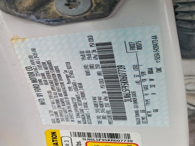 Aukcja sprzedaży 2019 Lincoln Mkz, vin: 3LN6L5F95KR607739, numer aukcji: 46259806