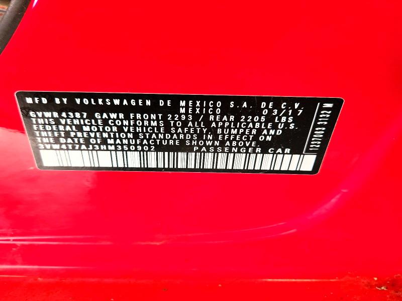 46784016 :رقم المزاد ، 3VW4T7AJ3HM350902 vin ، 2017 Volkswagen Jetta مزاد بيع