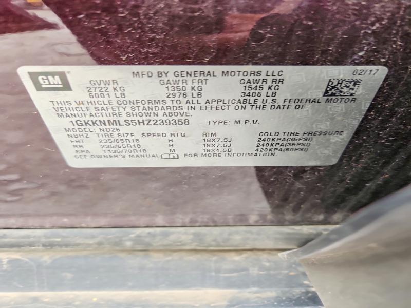Продаж на аукціоні авто 2017 Gmc Acadia, vin: 1GKKNMLS5HZ239358, номер лоту: 48104016