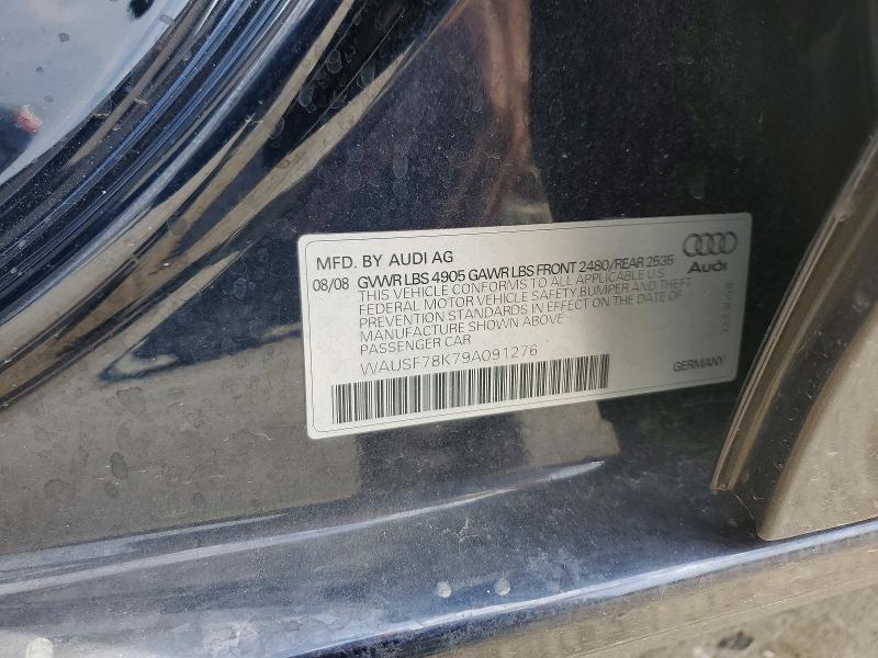 Aukcja sprzedaży 2009 Audi A4, vin: WAUSF78K79A091276, numer aukcji: 47732466