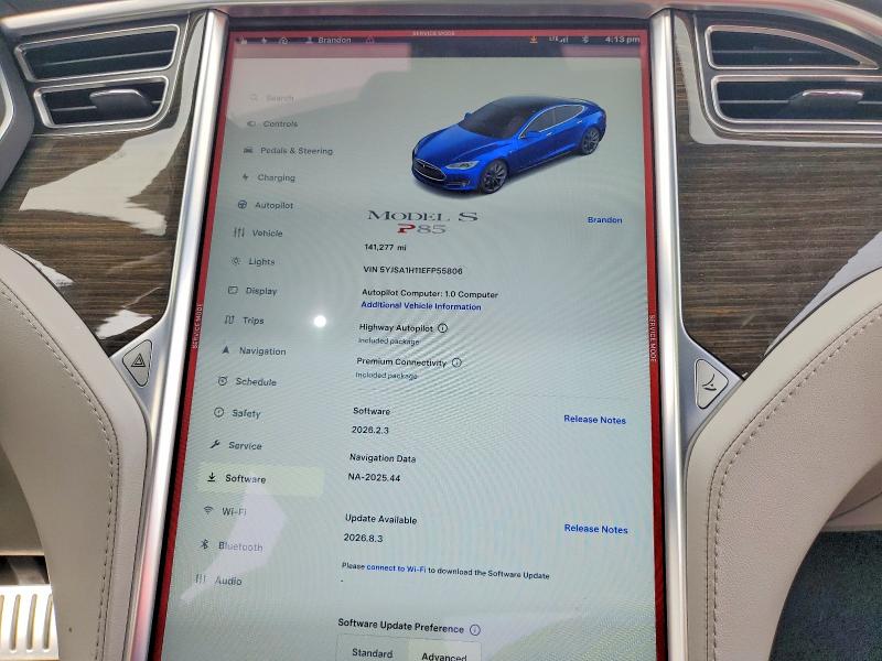 47610396 :رقم المزاد ، 5YJSA1H11EFP55806 vin ، 2014 Tesla Model S مزاد بيع