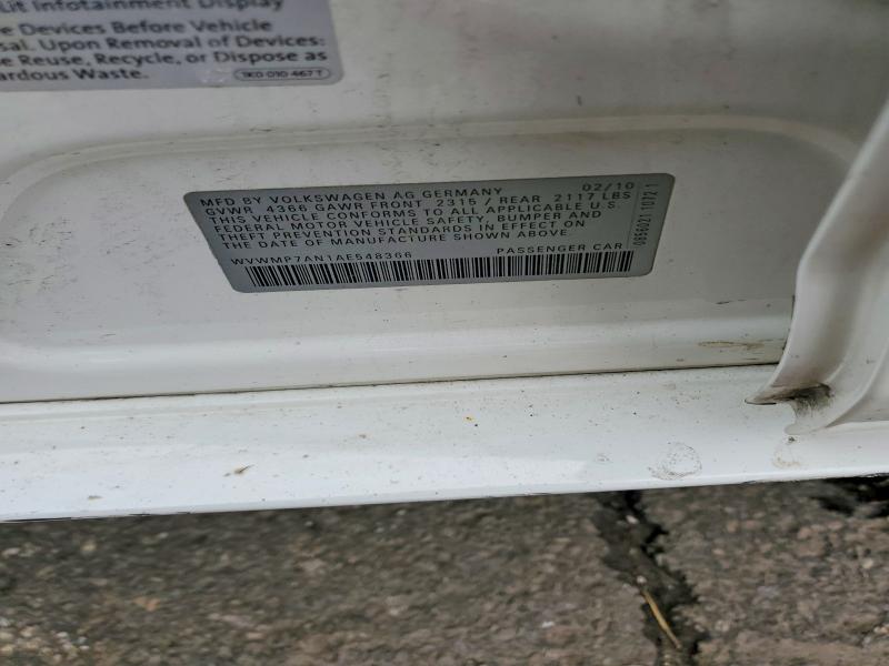 Продаж на аукціоні авто 2010 Volkswagen Cc, vin: WVWMP7AN1AE548366, номер лоту: 46125556