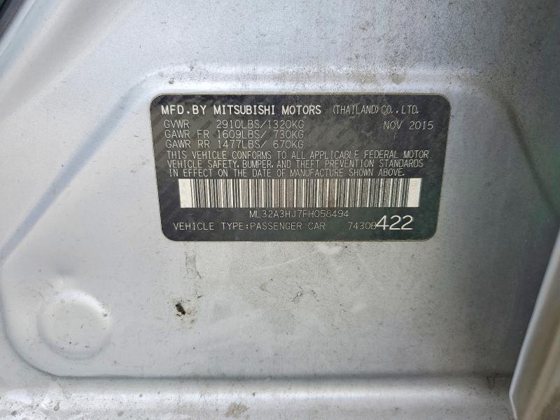 Продаж на аукціоні авто 2015 Mitsubishi Mirage, vin: ML32A3HJ7FH058494, номер лоту: 47097126