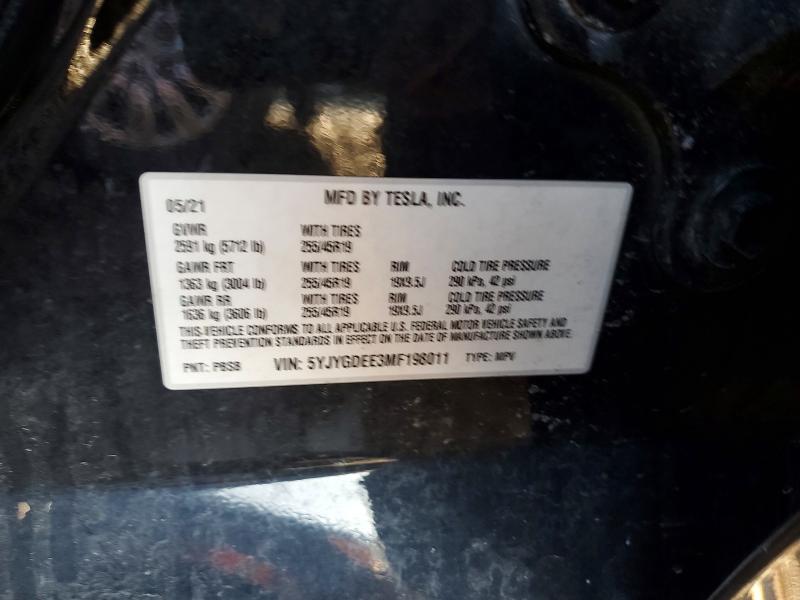 Auction sale of the 2021 Tesla Model Y, vin: 5YJYGDEE3MF198011, lot number: 79719675