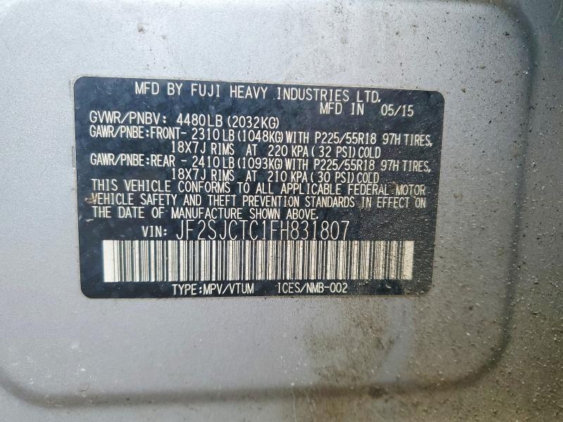 Продажа на аукционе авто 2015 Subaru Forester, vin: JF2SJCTC1FH831807, номер лота: 45967196