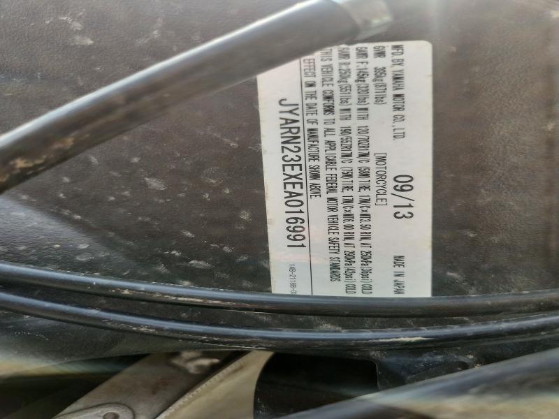2014 Yama Yzfr1 მანქანა იყიდება აუქციონზე, vin: JYARN23EXEA016991, აუქციონის ნომერი: 48163676