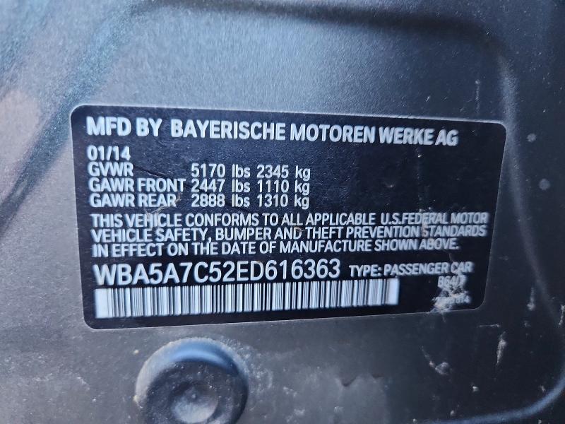 2014 Bmw 528 მანქანა იყიდება აუქციონზე, vin: WBA5A7C52ED616363, აუქციონის ნომერი: 45631096