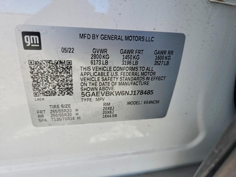 Продаж на аукціоні авто 2022 Buick Enclave, vin: 5GAEVBKW6NJ178485, номер лоту: 47449826