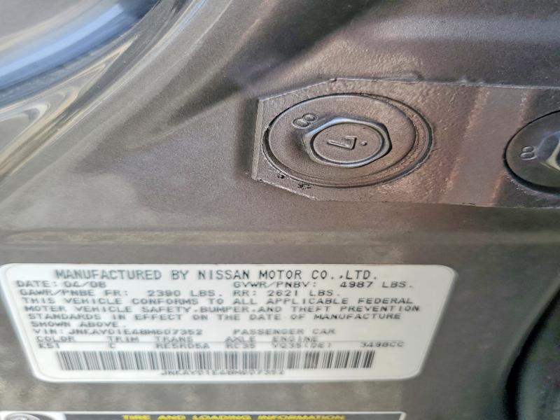 Продаж на аукціоні авто 2008 Infiniti M35, vin: JNKAY01E48M607352, номер лоту: 46263216