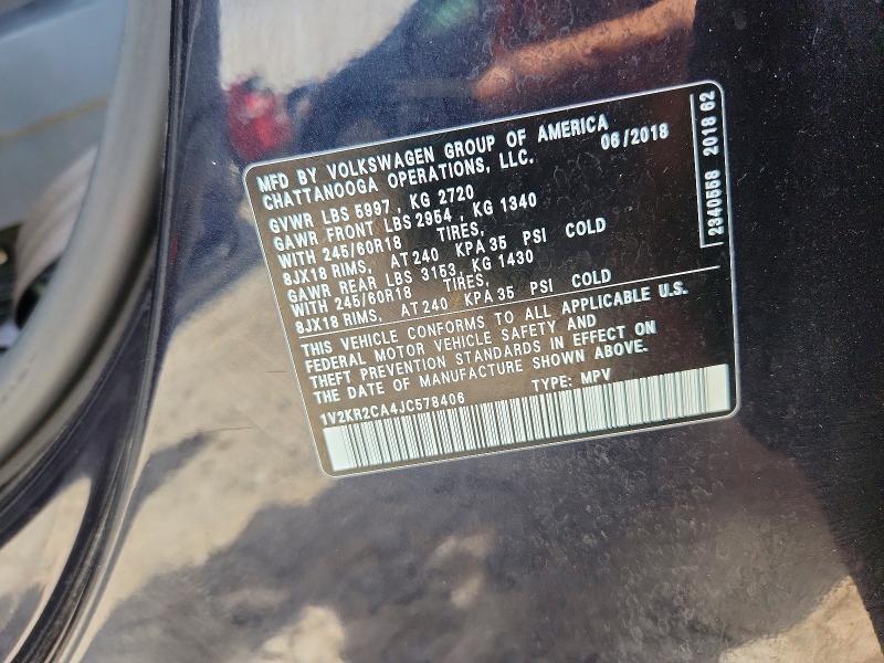 Aukcja sprzedaży 2018 Volkswagen Atlas, vin: 1V2KR2CA4JC578406, numer aukcji: 47986676