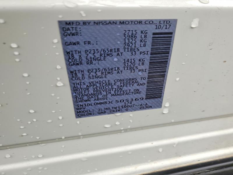 41767666 :رقم المزاد ، 5N1DL0MM8JC505169 vin ، 2018 Infiniti Qx60 مزاد بيع