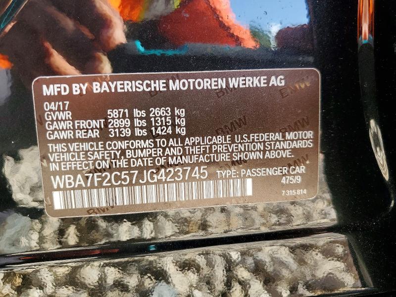 Aukcja sprzedaży 2018 Bmw 750, vin: WBA7F2C57JG423745, numer aukcji: 46197786