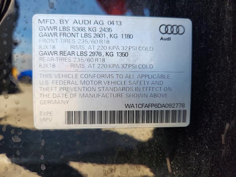 Aukcja sprzedaży 2013 Audi Q5, vin: WA1CFAFP6DA092778, numer aukcji: 47841336