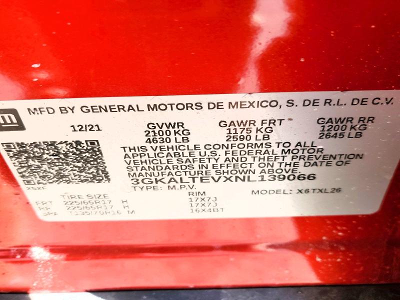 45923696 :رقم المزاد ، 3GKALTEVXNL139066 vin ، 2022 Gmc Terrain مزاد بيع
