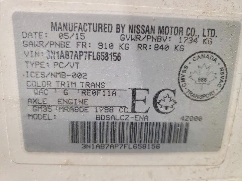 Aukcja sprzedaży 2015 Nissan Sentra, vin: 3N1AB7AP7FL658156, numer aukcji: 47628016