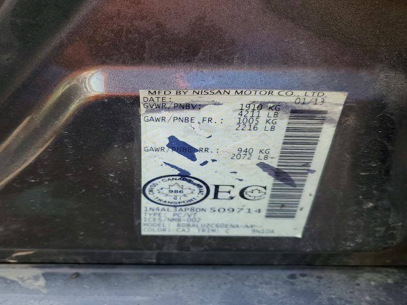 Продажа на аукционе авто 2013 Nissan Altima, vin: 1N4AL3AP8DN509714, номер лота: 41958756