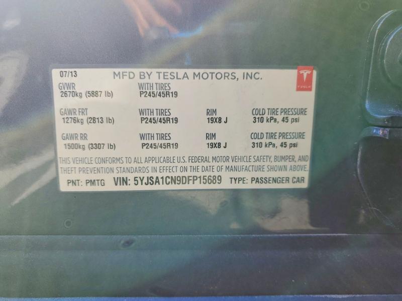 Aukcja sprzedaży 2013 Tesla Model S, vin: 5YJSA1CN9DFP15689, numer aukcji: 41997246