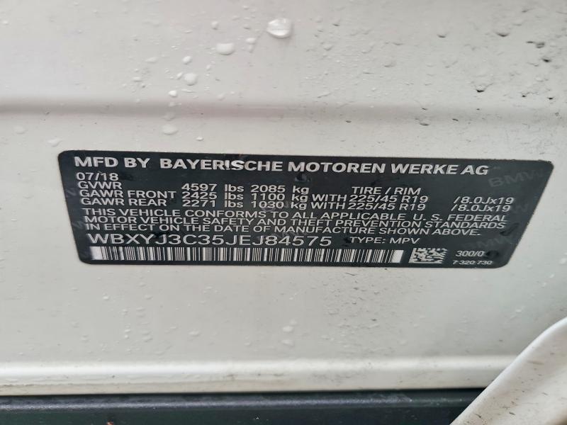 41595496 :رقم المزاد ، WBXYJ3C35JEJ84575 vin ، 2018 Bmw X2 مزاد بيع