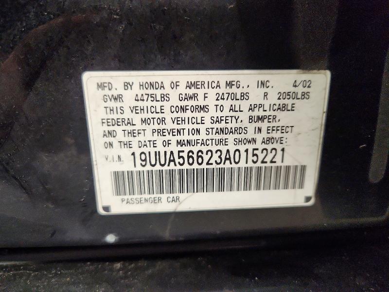 Aukcja sprzedaży 2003 Acura 3.2tl, vin: 19UUA56623A015221, numer aukcji: 46551206