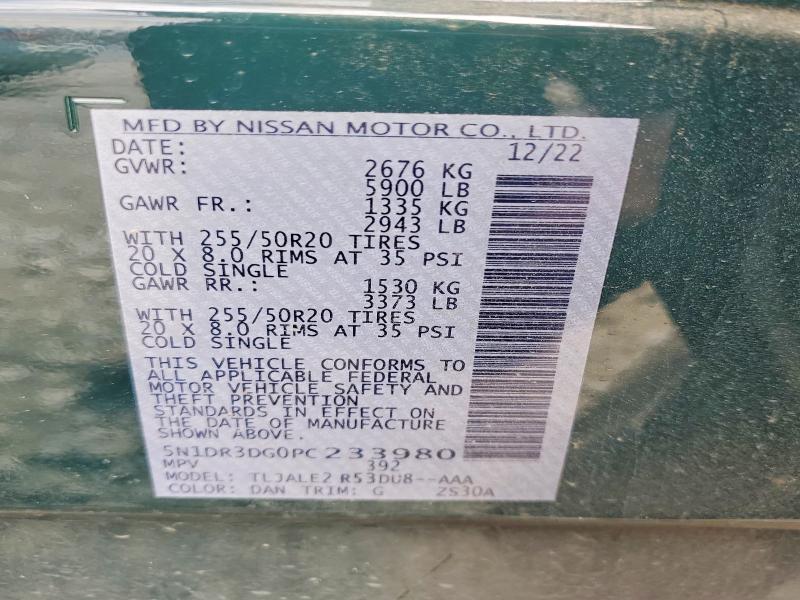 Продаж на аукціоні авто 2023 Nissan Pathfinder, vin: 5N1DR3DG0PC233980, номер лоту: 79436265