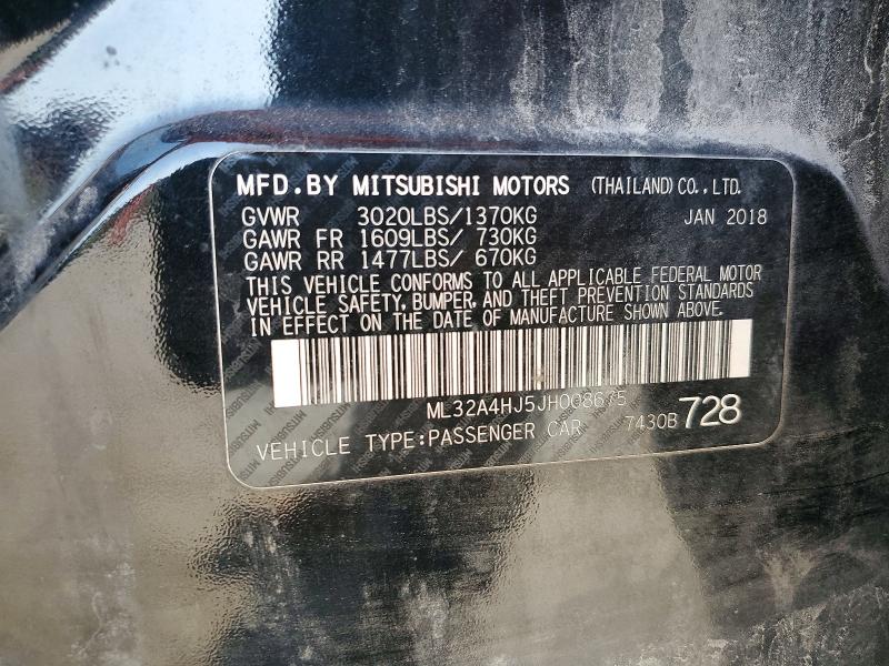 2018 Mitsubishi Mirage მანქანა იყიდება აუქციონზე, vin: ML32A4HJ5JH008675, აუქციონის ნომერი: 48036026