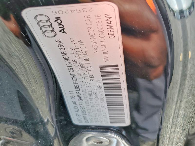 48155246 :رقم المزاد ، WAULFAFH7CN000516 vin ، 2012 Audi A5 مزاد بيع
