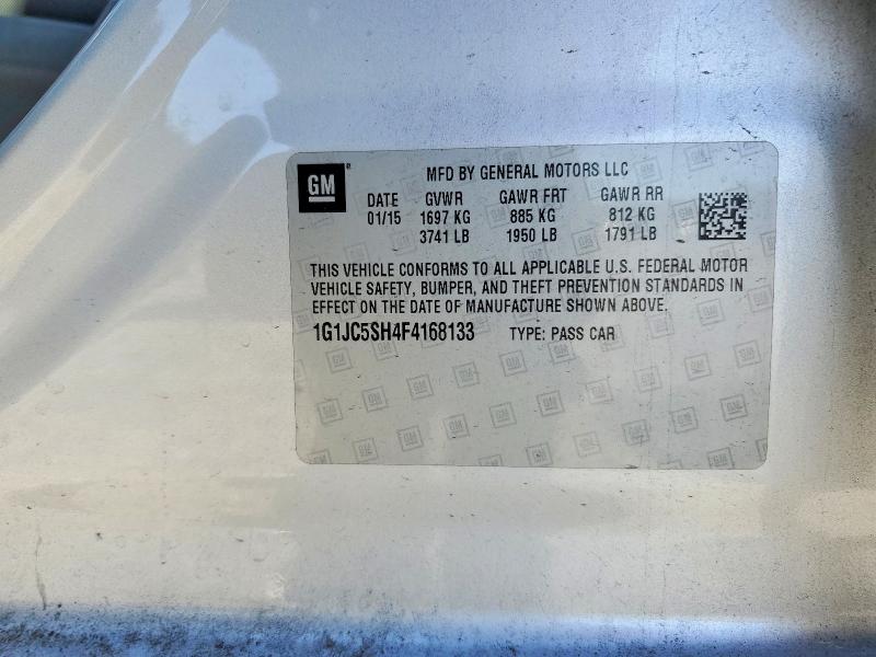 Aukcja sprzedaży 2015 Chevrolet Sonic, vin: 1G1JC5SH4F4168133, numer aukcji: 46094216