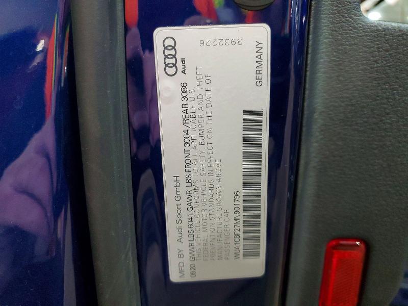 46674606 :رقم المزاد ، WUA1CBF27MN901796 vin ، 2021 Audi Rs6 مزاد بيع
