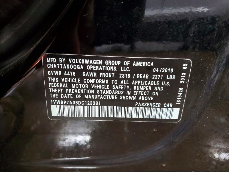 Продаж на аукціоні авто 2013 Volkswagen Passat, vin: 1VWBP7A35DC123381, номер лоту: 79389355