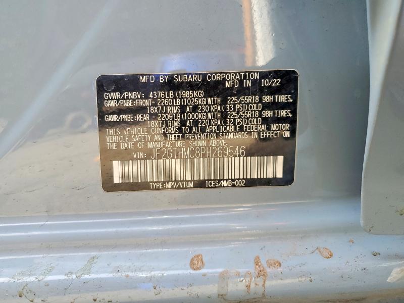 47585876 :رقم المزاد ، JF2GTHMC8PH269546 vin ، 2023 Subaru Crosstrek مزاد بيع