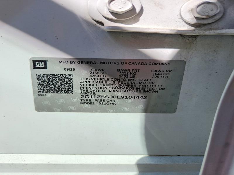 2020 Chevrolet Impala მანქანა იყიდება აუქციონზე, vin: 2G11Z5S30L9104442, აუქციონის ნომერი: 77618845