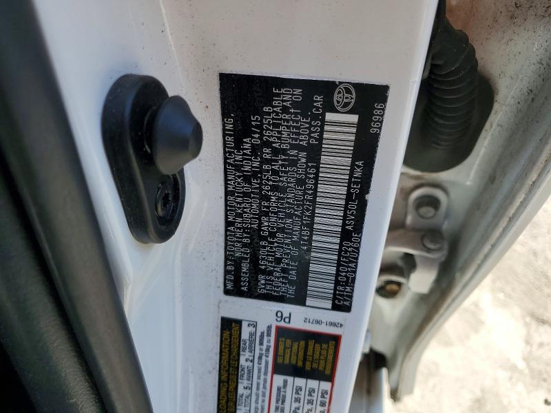 Продажа на аукционе авто 2015 Toyota Camry, vin: 4T4BF1FK2FR496461, номер лота: 47881586