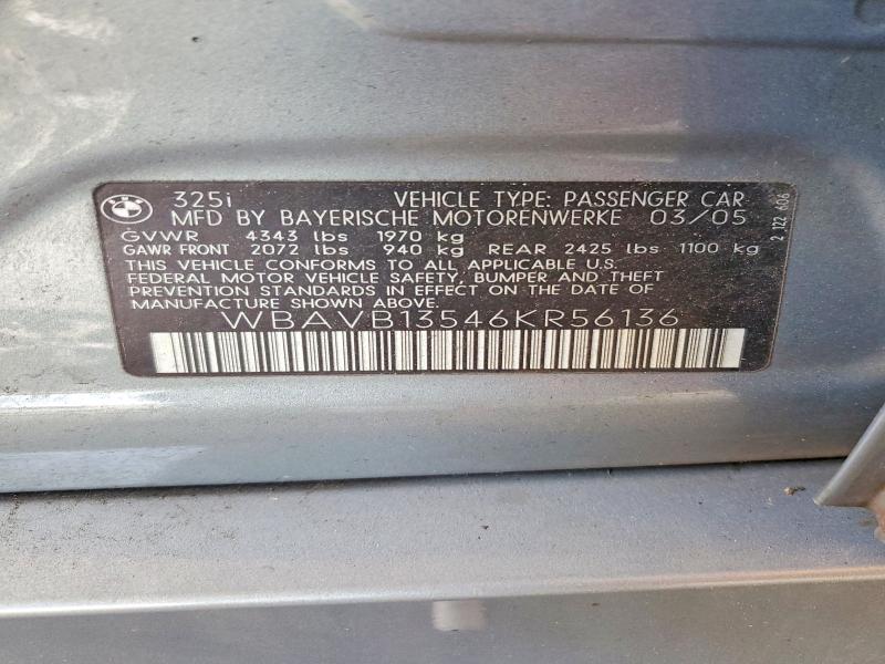 Продаж на аукціоні авто 2006 Bmw 325, vin: WBAVB13546KR56136, номер лоту: 46931056