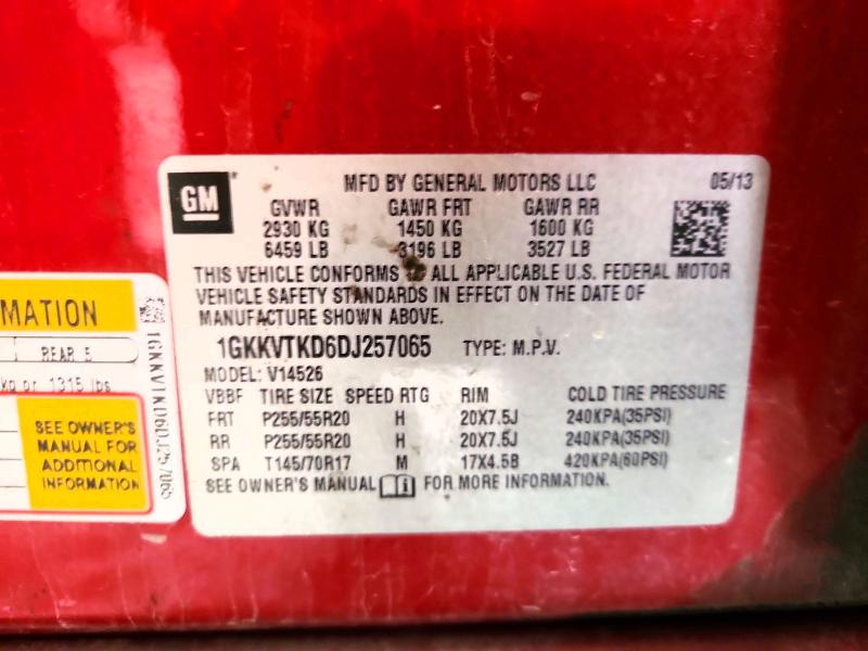 2013 Gmc Acadia მანქანა იყიდება აუქციონზე, vin: 1GKKVTKD6DJ257065, აუქციონის ნომერი: 47094046