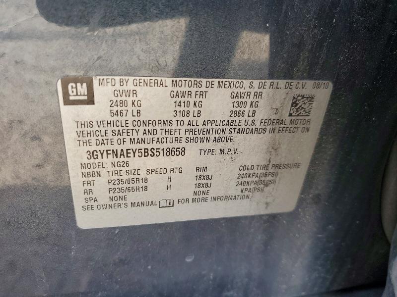 Aukcja sprzedaży 2011 Cadillac Srx, vin: 3GYFNAEY5BS518658, numer aukcji: 45779276