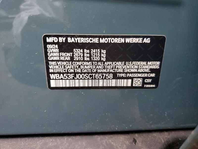 Aukcja sprzedaży 2025 Bmw 530, vin: WBA53FJ00SCT65758, numer aukcji: 46776066