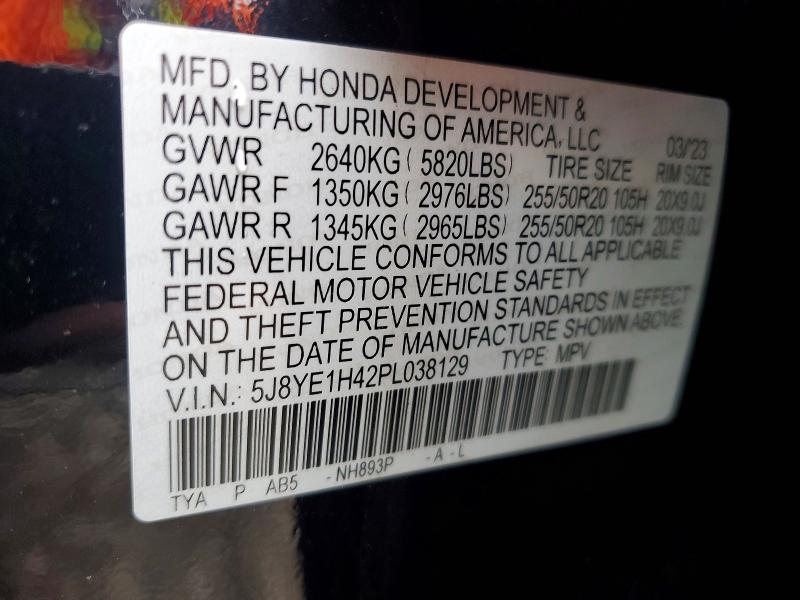 46121326 :رقم المزاد ، 5J8YE1H42PL038129 vin ، 2023 Acura Mdx مزاد بيع