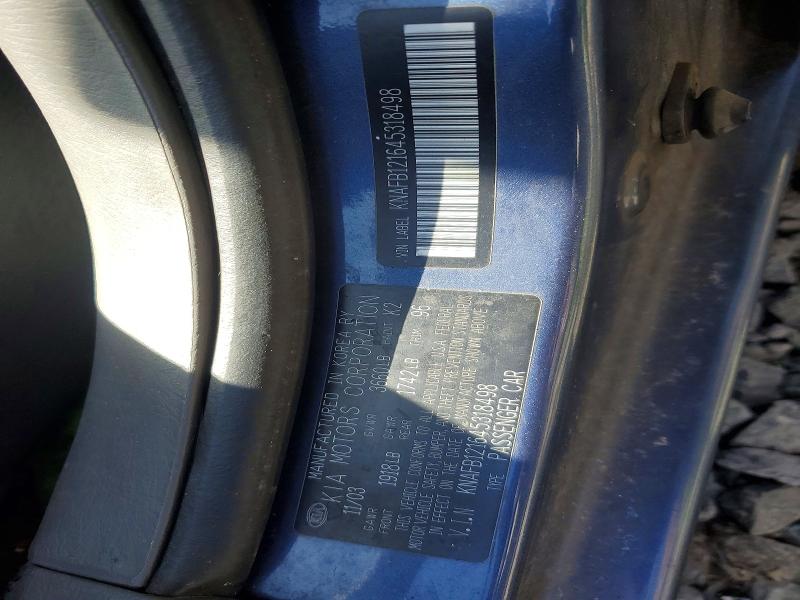 Продаж на аукціоні авто 2004 Kia Spectra, vin: KNAFB121645318498, номер лоту: 79763795