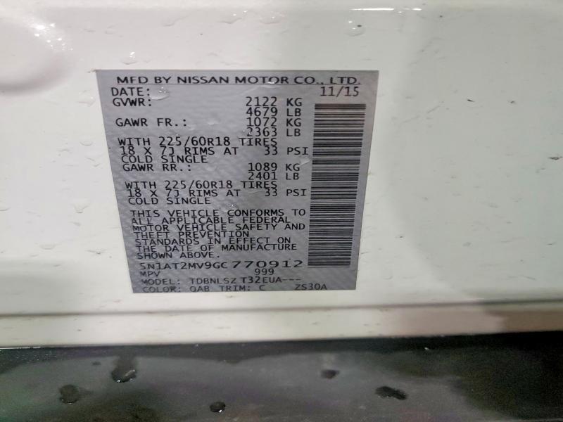 Продажа на аукционе авто 2016 Nissan Rogue, vin: 5N1AT2MV9GC770912, номер лота: 48237166