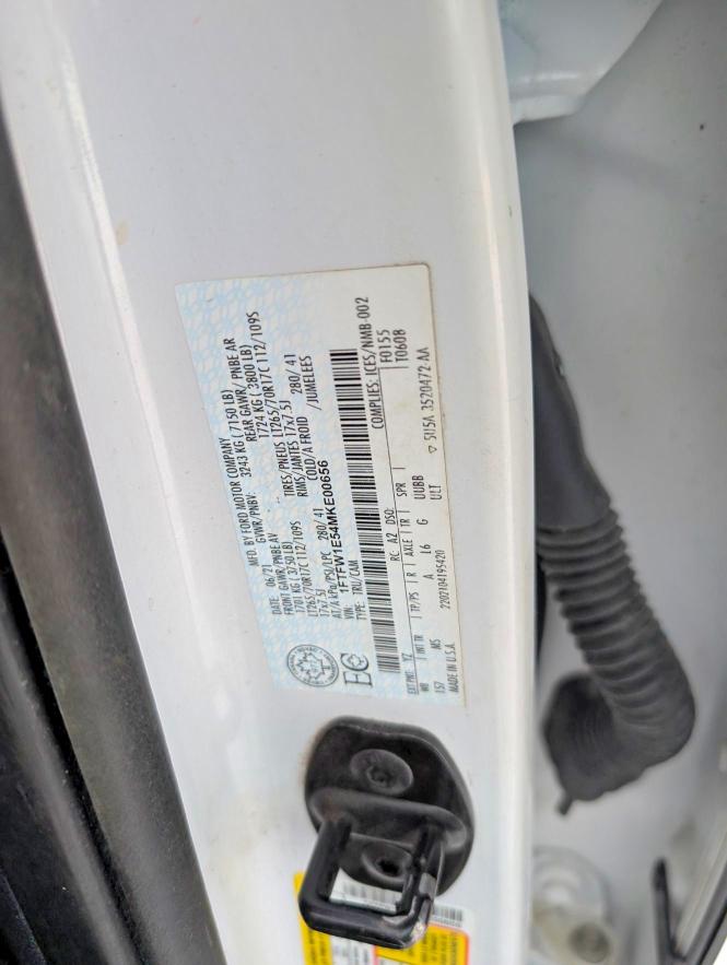 Aukcja sprzedaży 2021 Ford F150, vin: 1FTFW1E54MKE00656, numer aukcji: 78247535