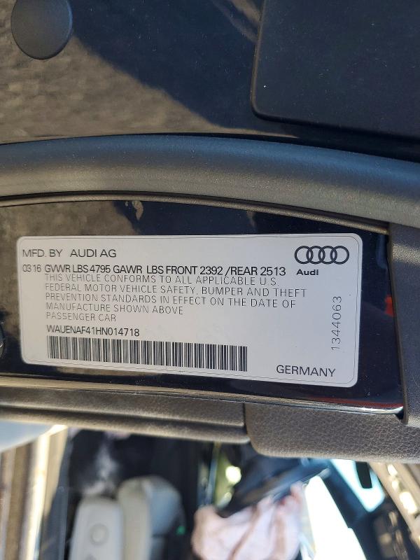 2017 Audi A4 მანქანა იყიდება აუქციონზე, vin: WAUENAF41HN014718, აუქციონის ნომერი: 45890136